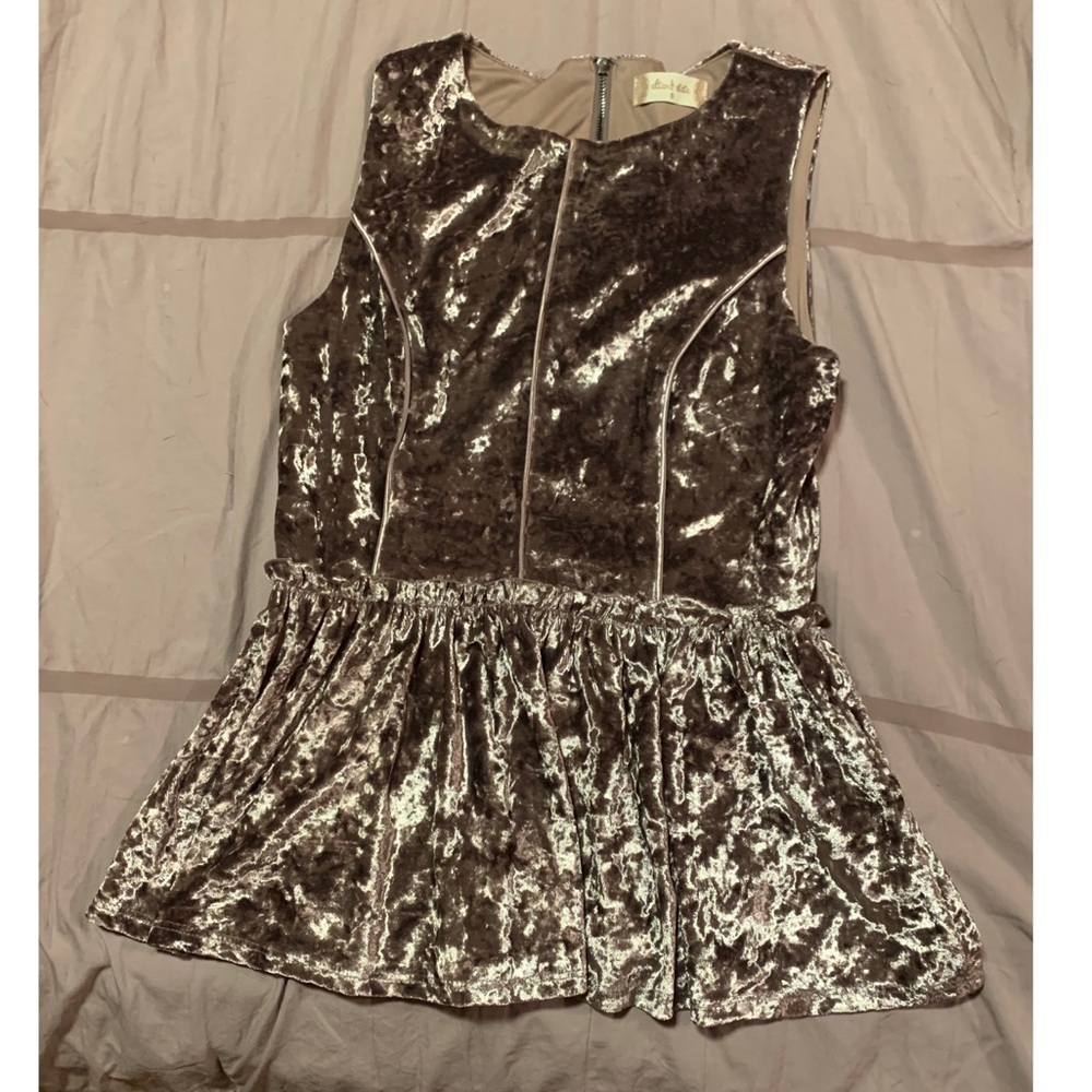 Velvet peplum top